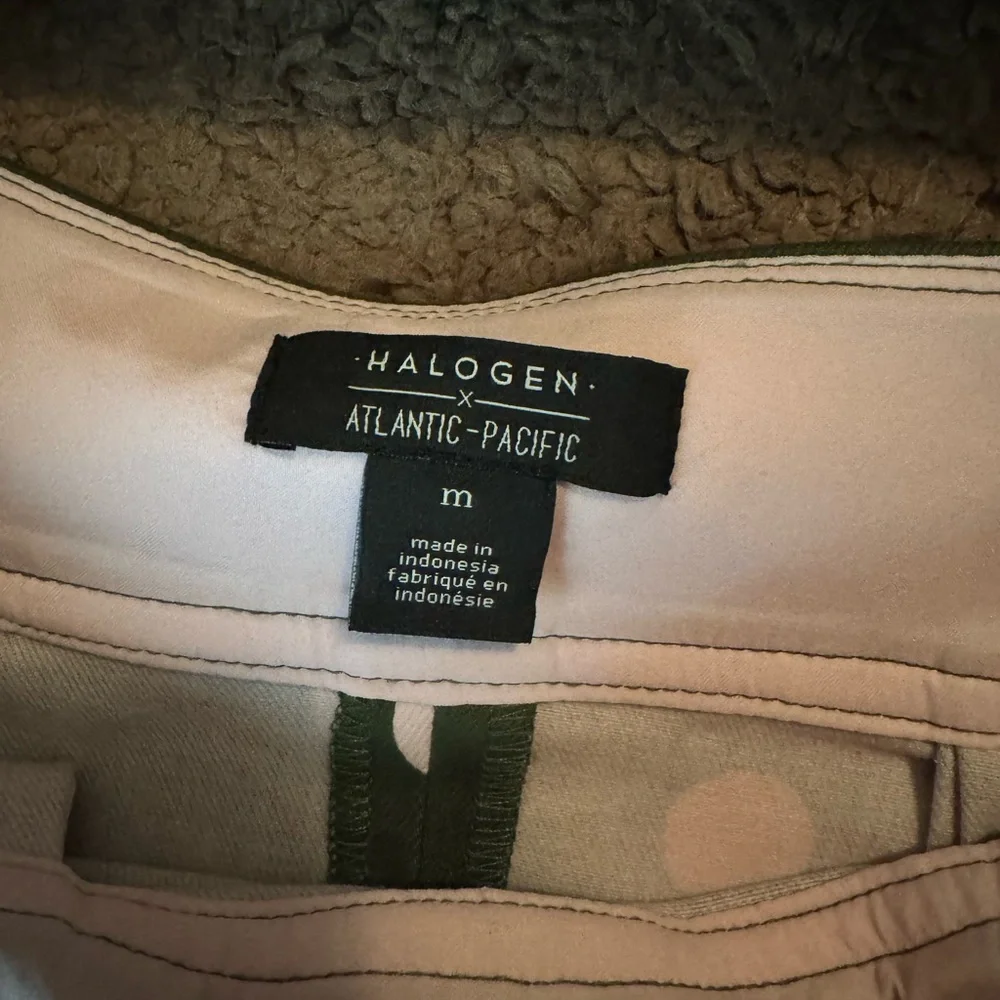 Halogen x Atlantic Pacific Green Polka Dot Skirt Suit Set Jacket Circle Skirt M - Picture 4 of 12